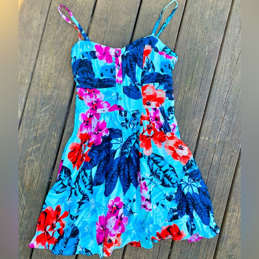 Hawaiian Floral Mini Dress